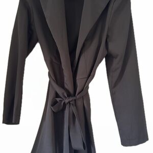 Solid belted wrap coat
